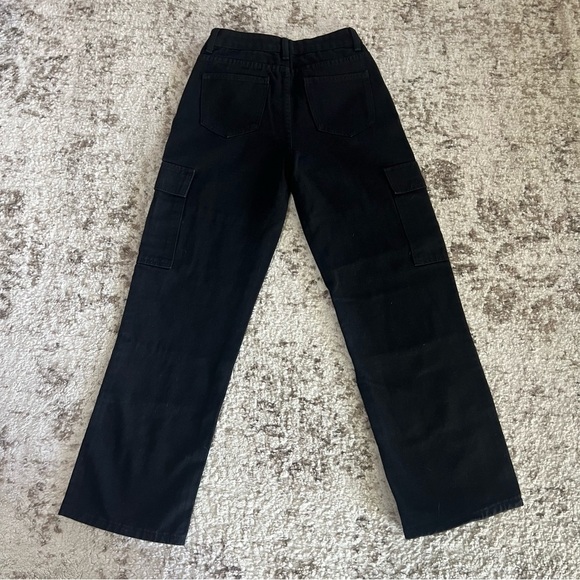 SHEIN Black Denim Cargo Pants size Petite XS - Picture 8 of 9
